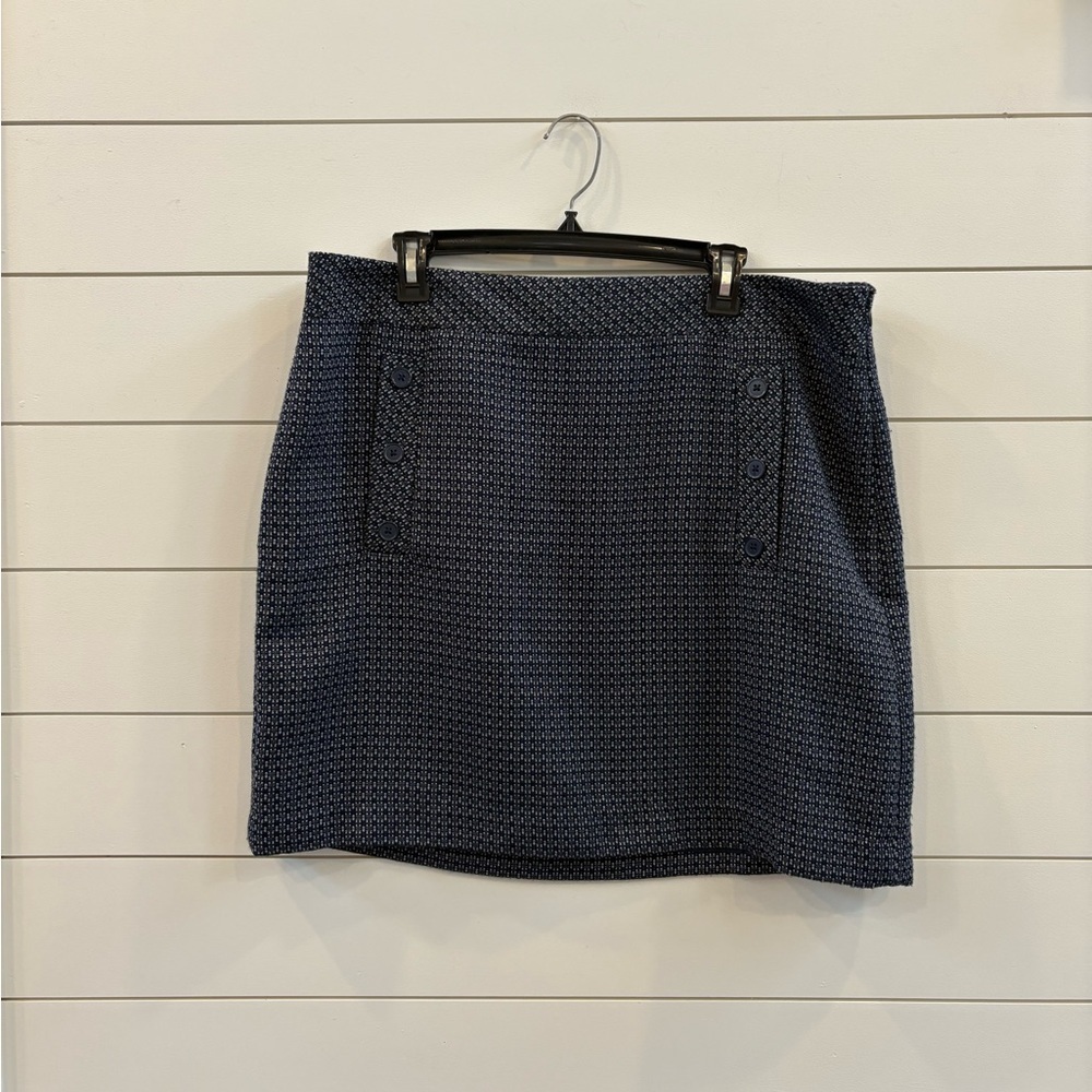 LOFT Navy Textured Mini Skirt